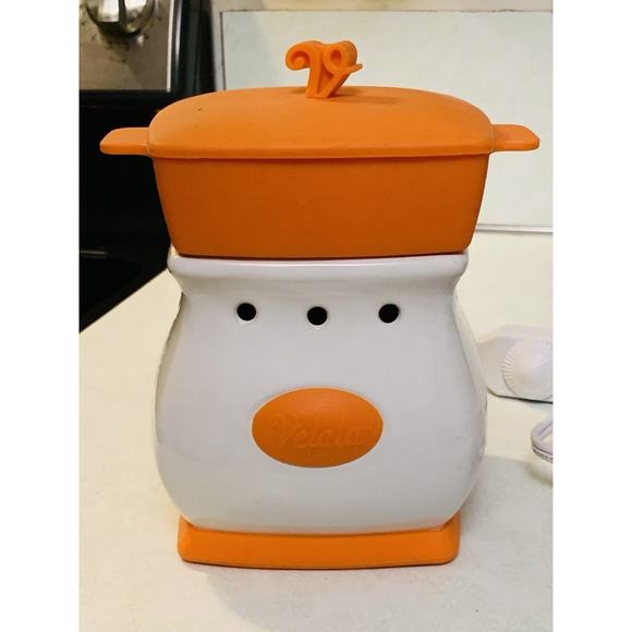 Velata Fun Fondue Warmer Clementine Curve Orange By Scentsy 2012 Tested - Picture 2 of 8